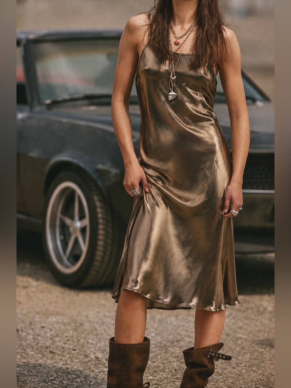 Free People Sunset Shimmer Midi Slip